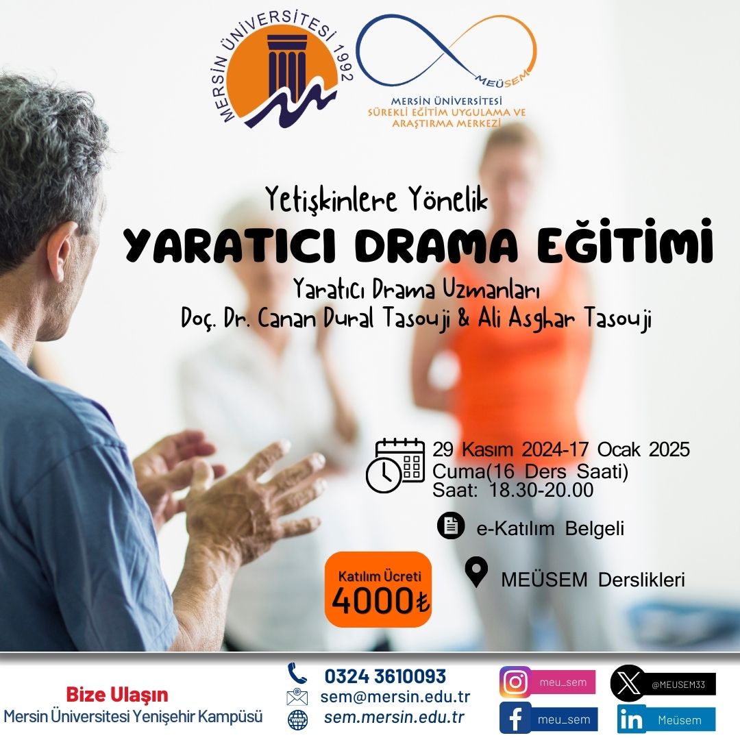 Yetişkinlere Yönelik Yaratıcı Drama Eğitimi