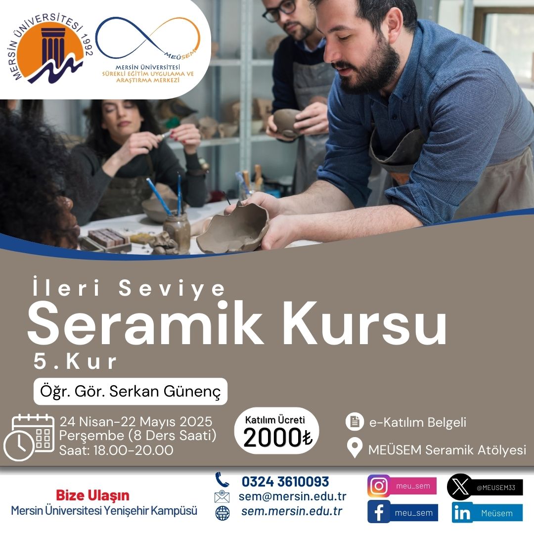 İleri Seviye Seramik Kursu (5.Kur)