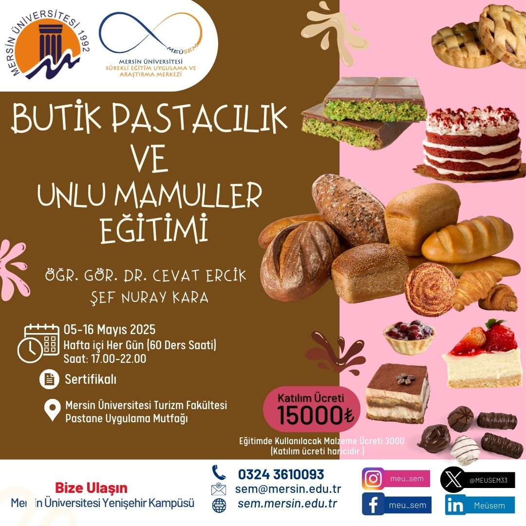 Butik Pastacılık ve Unlu Mamuller Eğitimi